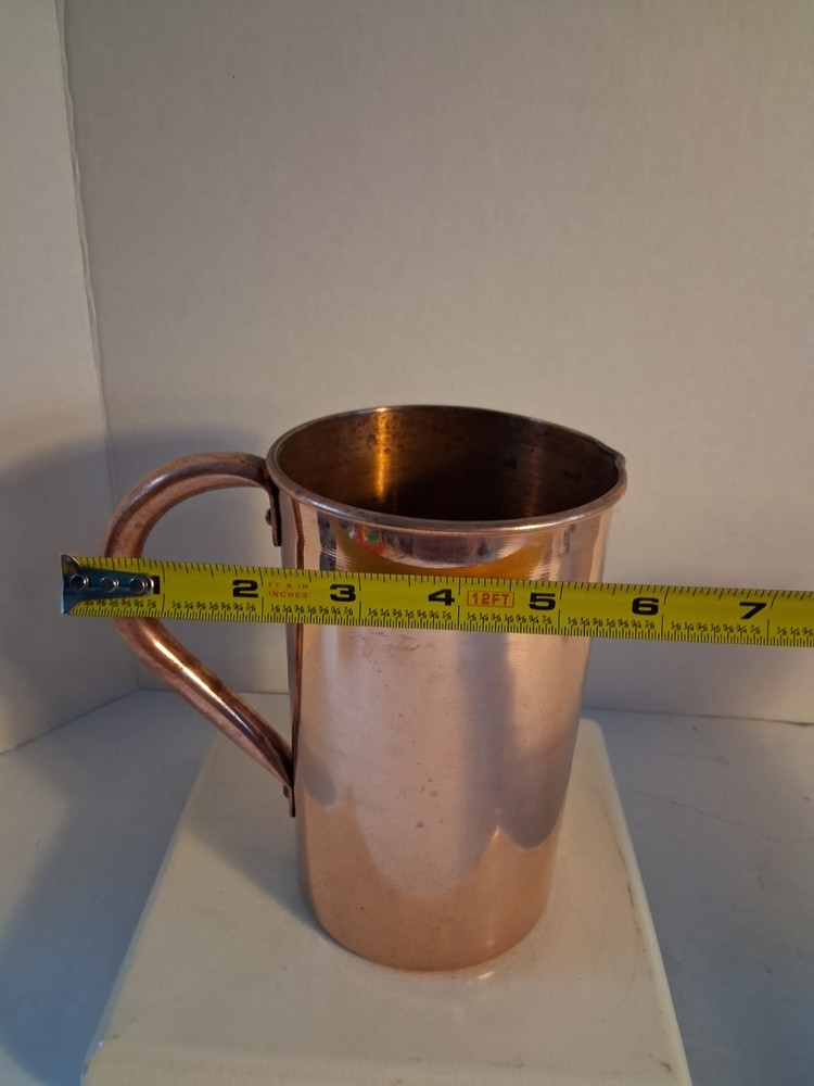 Copper Water Pitcher/Floral Vase; Pretty! EUC!