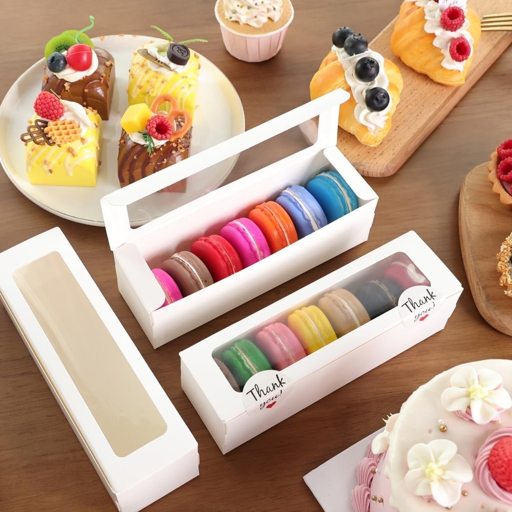 Versatile 36 Pack Macaron Boxes with Stickers - Perfect for Desserts & Gifting