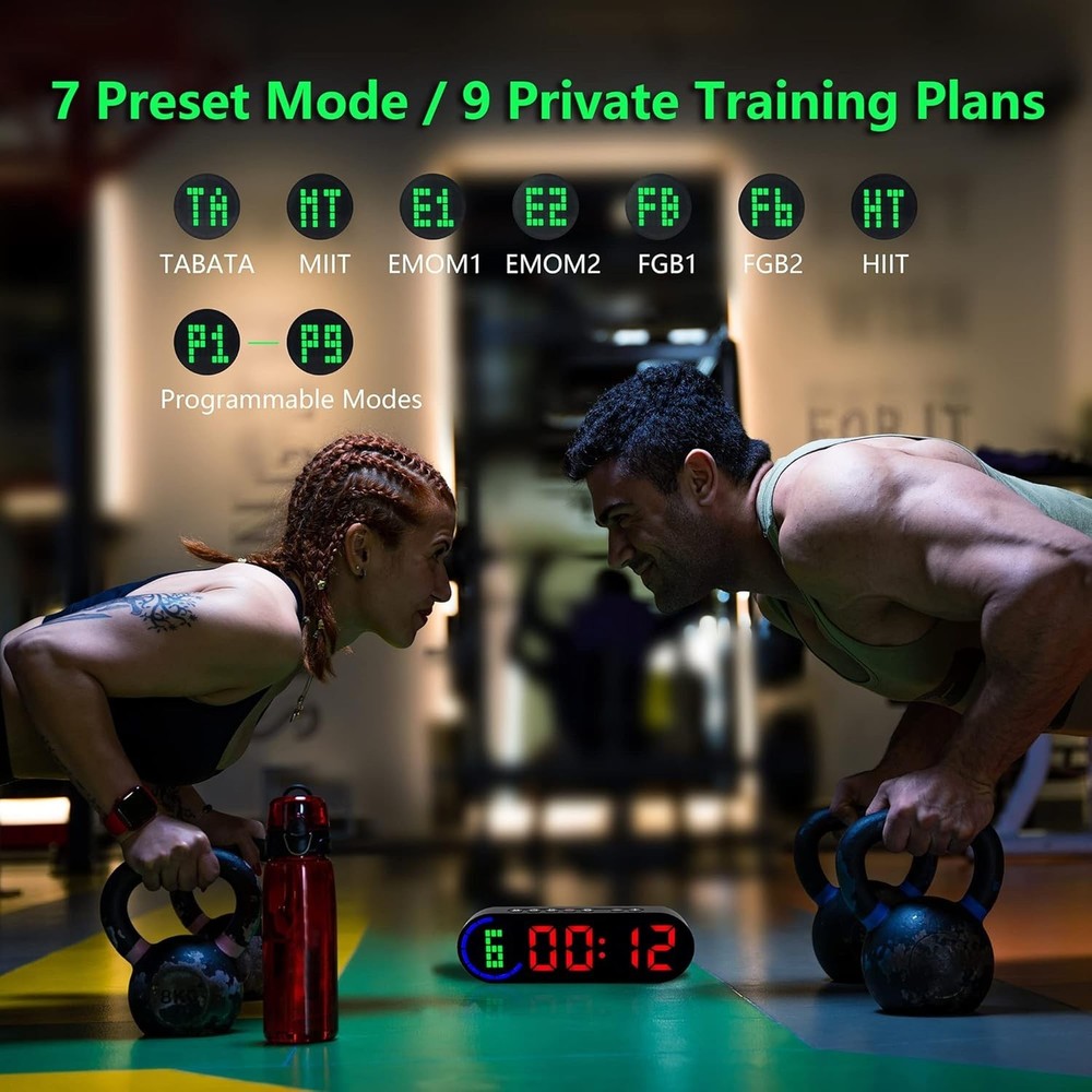 Portable Gym Timer for Home Gym Interval Timer for Workout with Time Progress