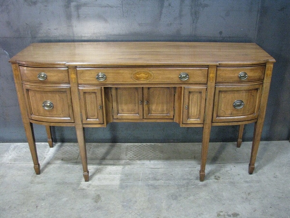 High-End Large Size Solid Walnut Federal Style Sideboard By Davis Cabinet