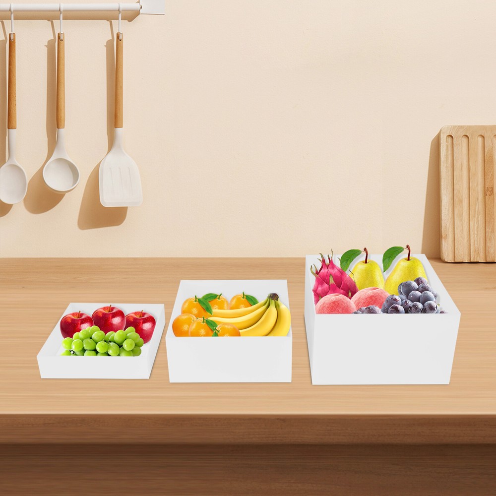 Acrylic Cube Dessert Table Display Nesting Riser with Hollow Bottoms 8"+9"+10"