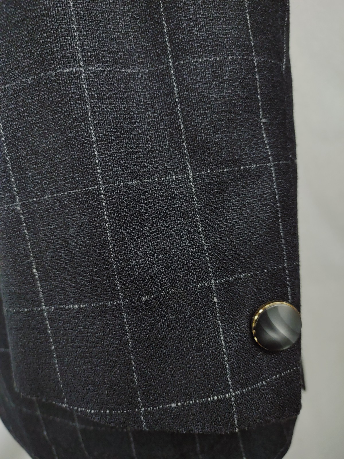 Vintage LeBaron Men's 40/41S Sport Coat Wool Charcoal Gray Black Check Jacket