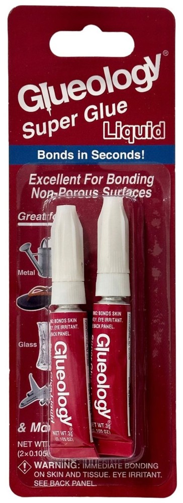 Glueology Super Glue Liquid 3g 2/Pkg-