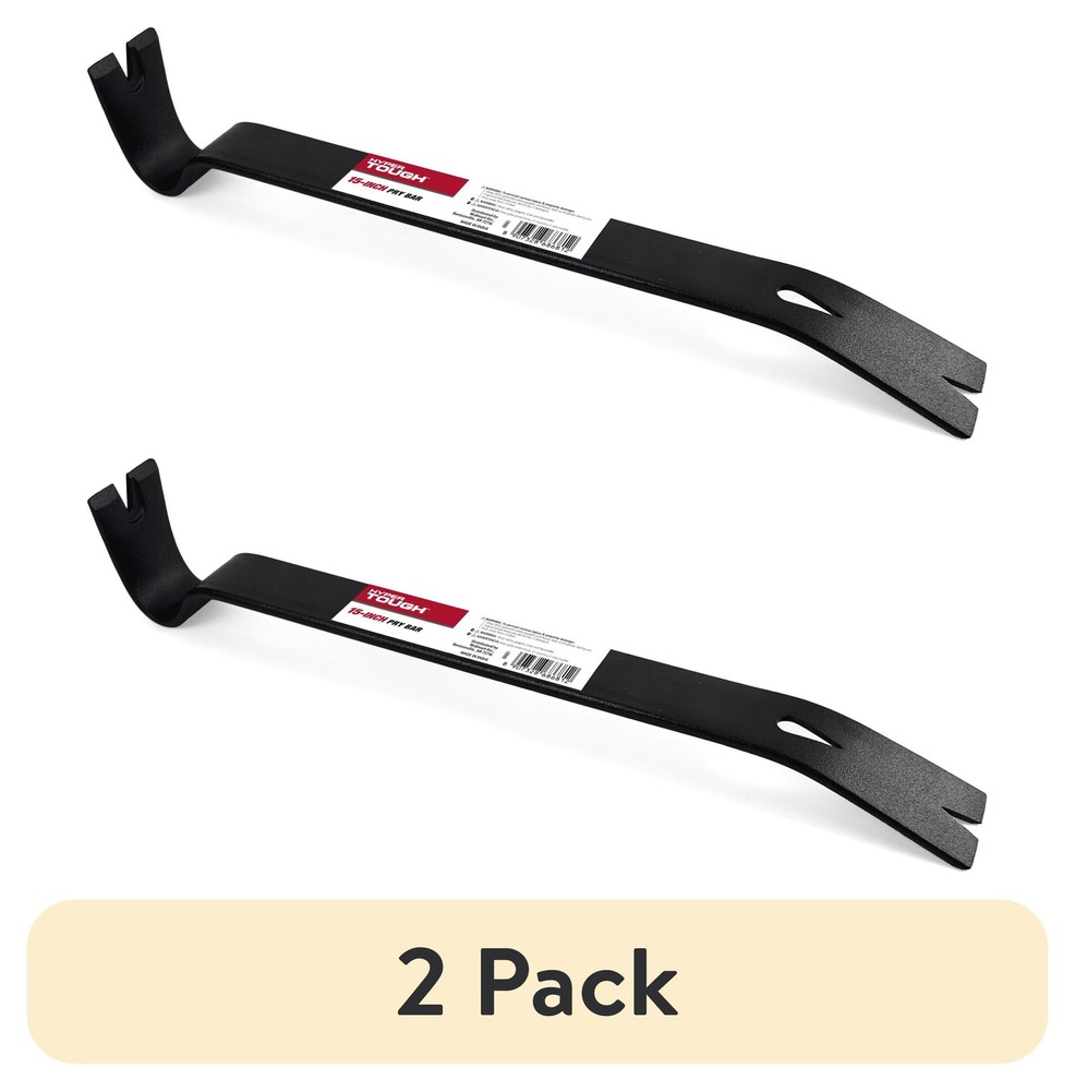 2-Pack 15 Inch Utility Pry Bar Nail Puller Crowbar Demolition Tool Set
