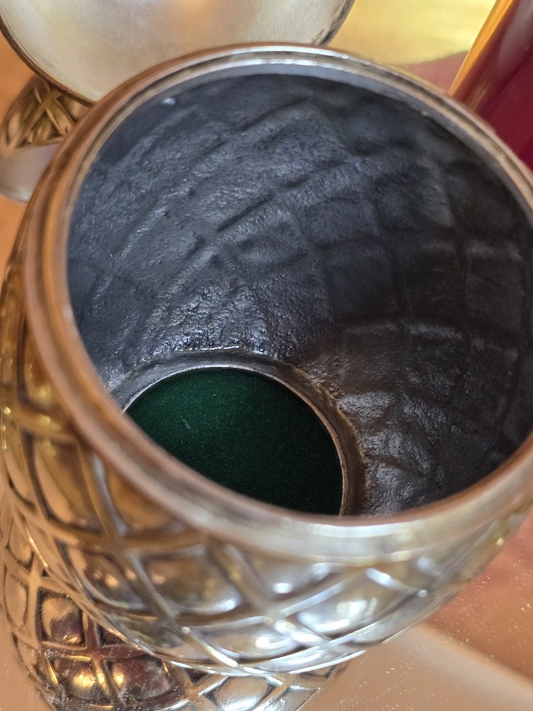 vintage silverplated pineapple trinket /cigarette box