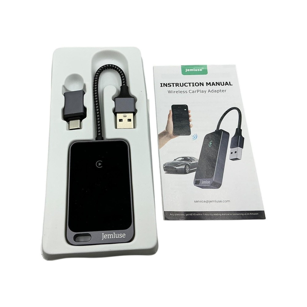 Jemluse Wireless CarPlay Adapter Pro Plug Play for iPhone Seamless Connection