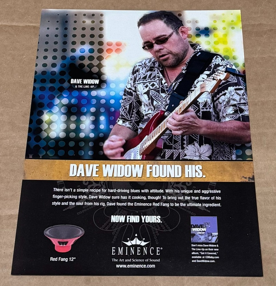 Dave Widow - Eminence Speakers - 2008 Print Ad