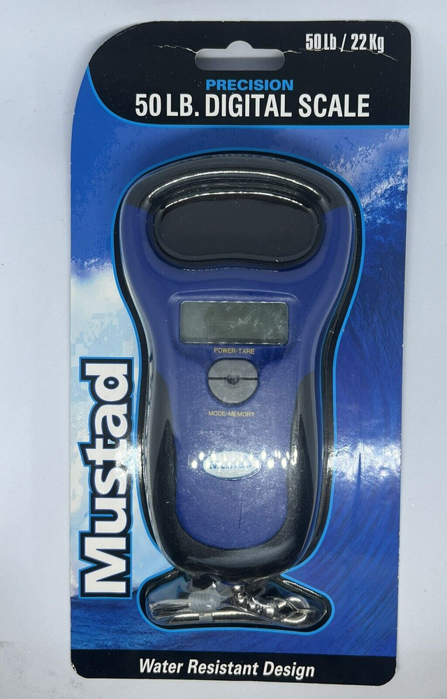 1 Mustad Precision 50 lb. Digital Scale. Water Resistant Design