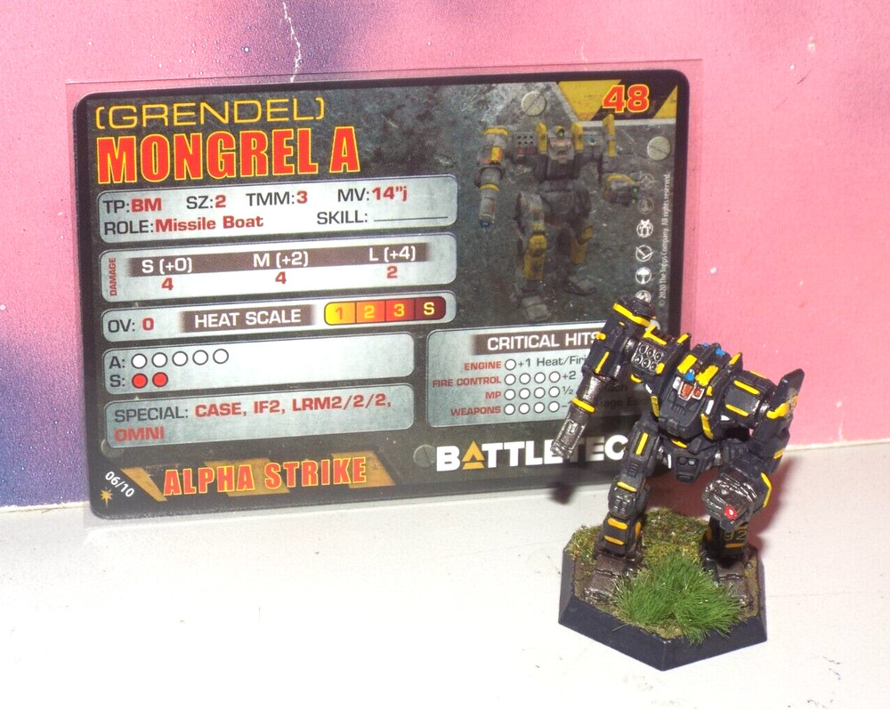 BATTLETECH MONGREL A MECH [CLAN SMOKE JAGUAR] (CATALYST, PAINTED)