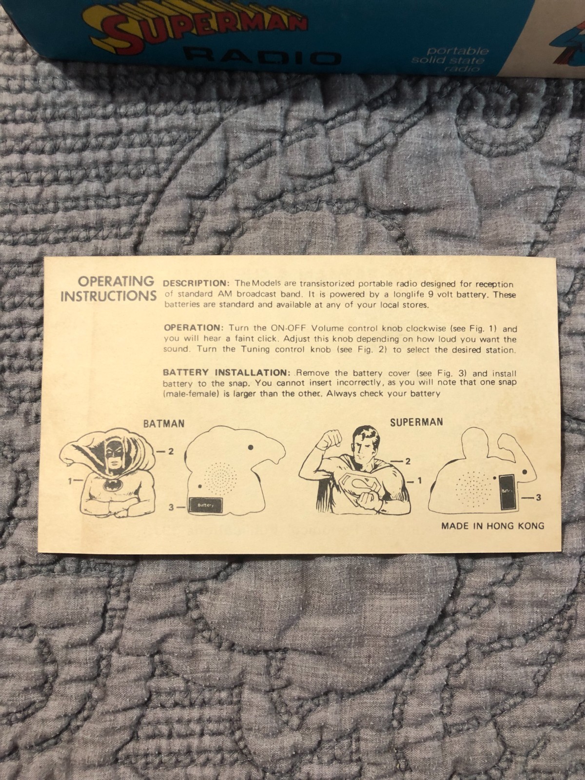 Vintage 1973 National Periodical Publications Superman Radio NEW Sealed