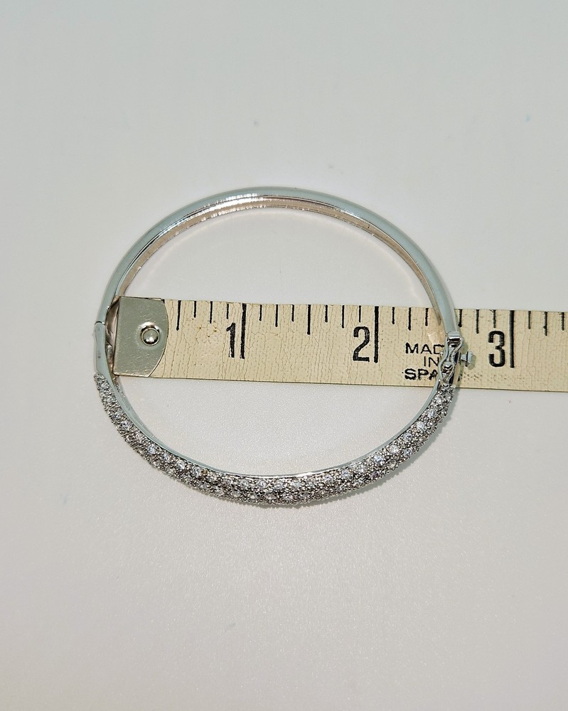 Sterling Silver Pave Setting Bangle bracelet