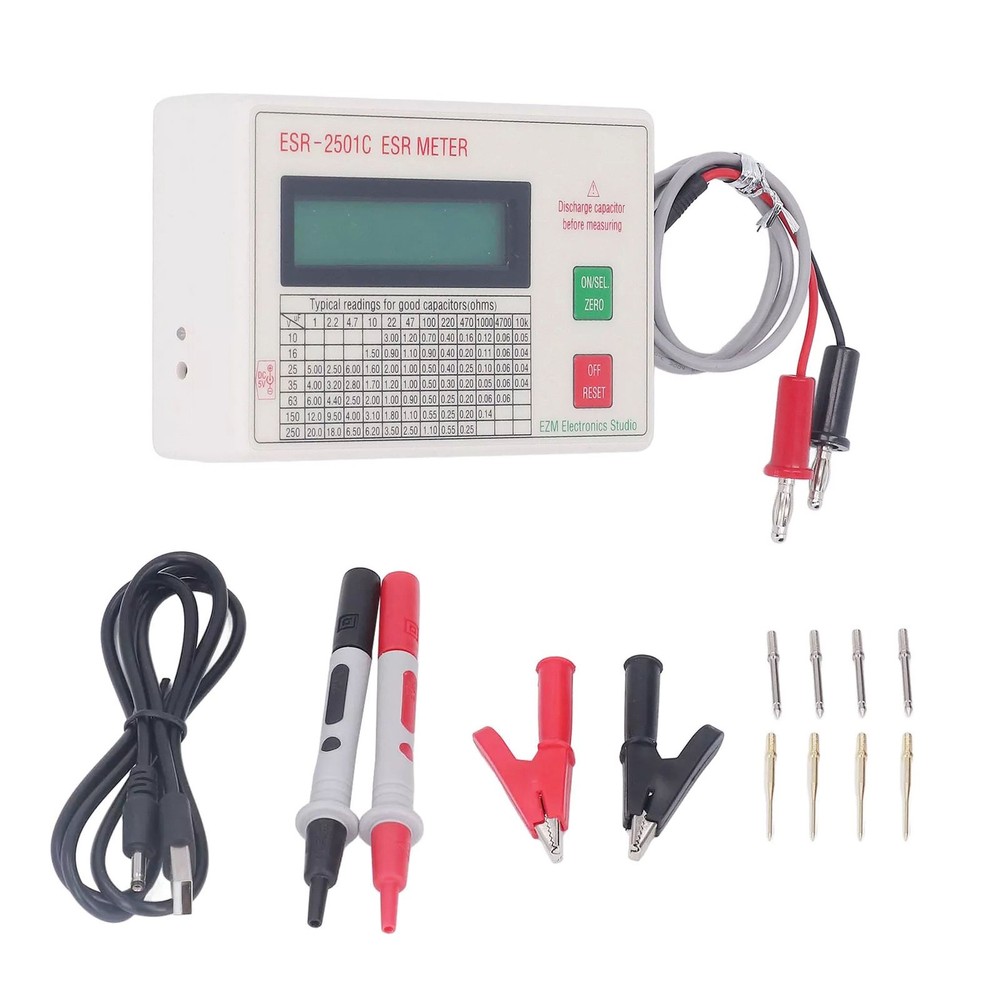 New Handheld ESR Capacitor Tester High Accuracy Smart Shutdown Capacitance Meter