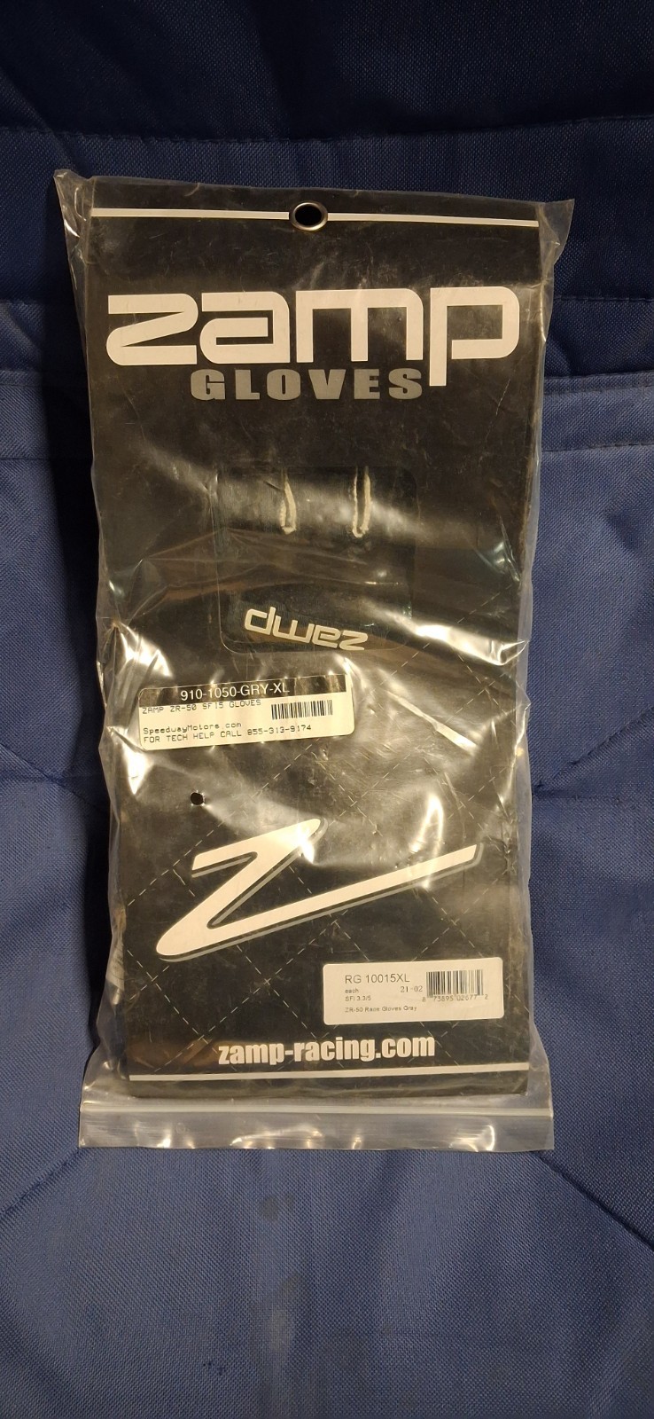 Zamp RG10015XL, ZR-50 Racing Gloves, Gray, X-Large, SFI 3.3/5, 2-Layer