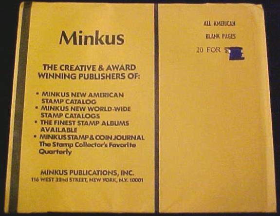 Minkus All American Blank Supplement Pages -- New Old Stock