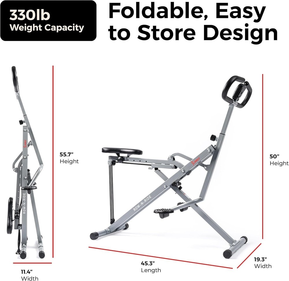 Customizable Squat Angle Options, Row-N-Ride Glute Trainer