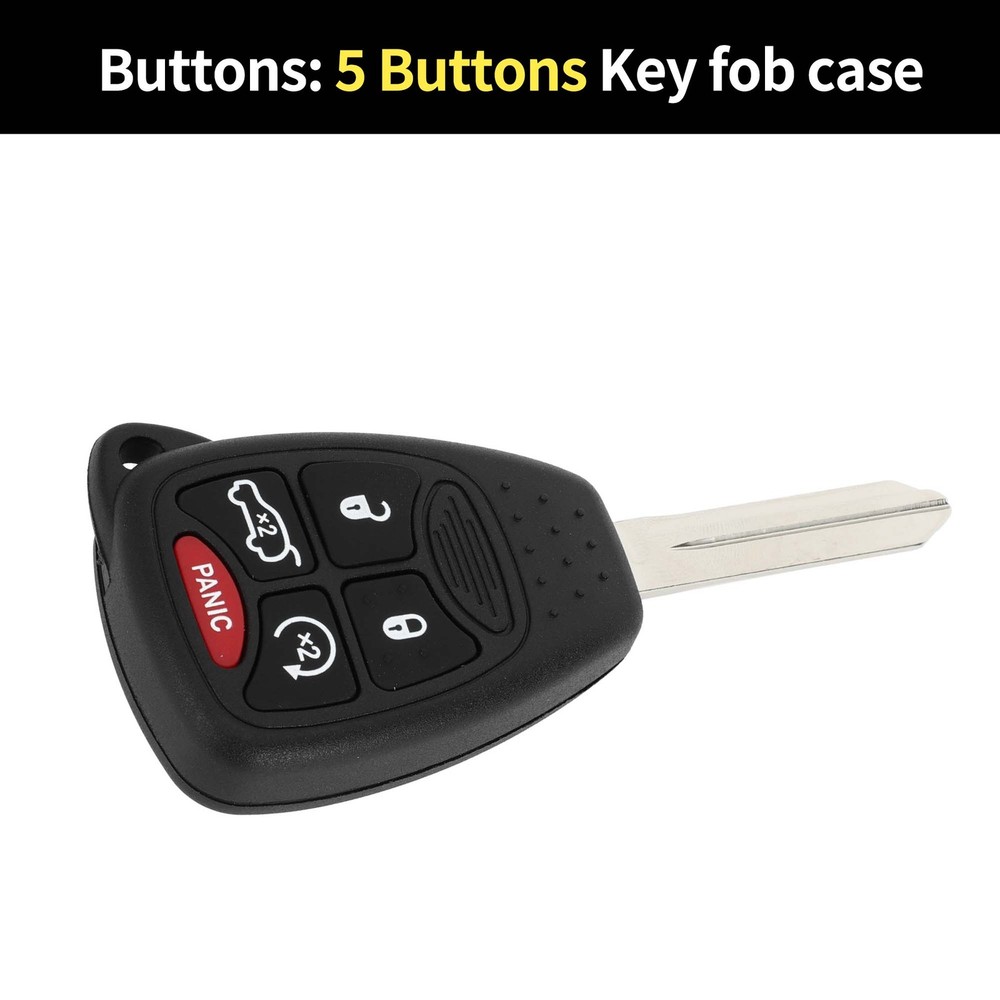 5 Buttons Keyless Entry Remote Fob Key Shell Case for Jeep Compass 2007-2016
