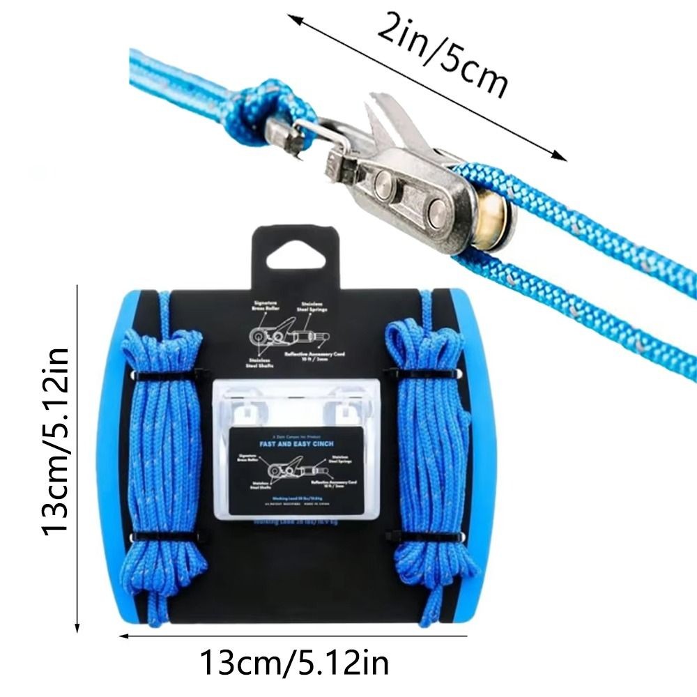 6 Hooks Rope with Roller Tensioner Lock Buckle Cable Puller Camping