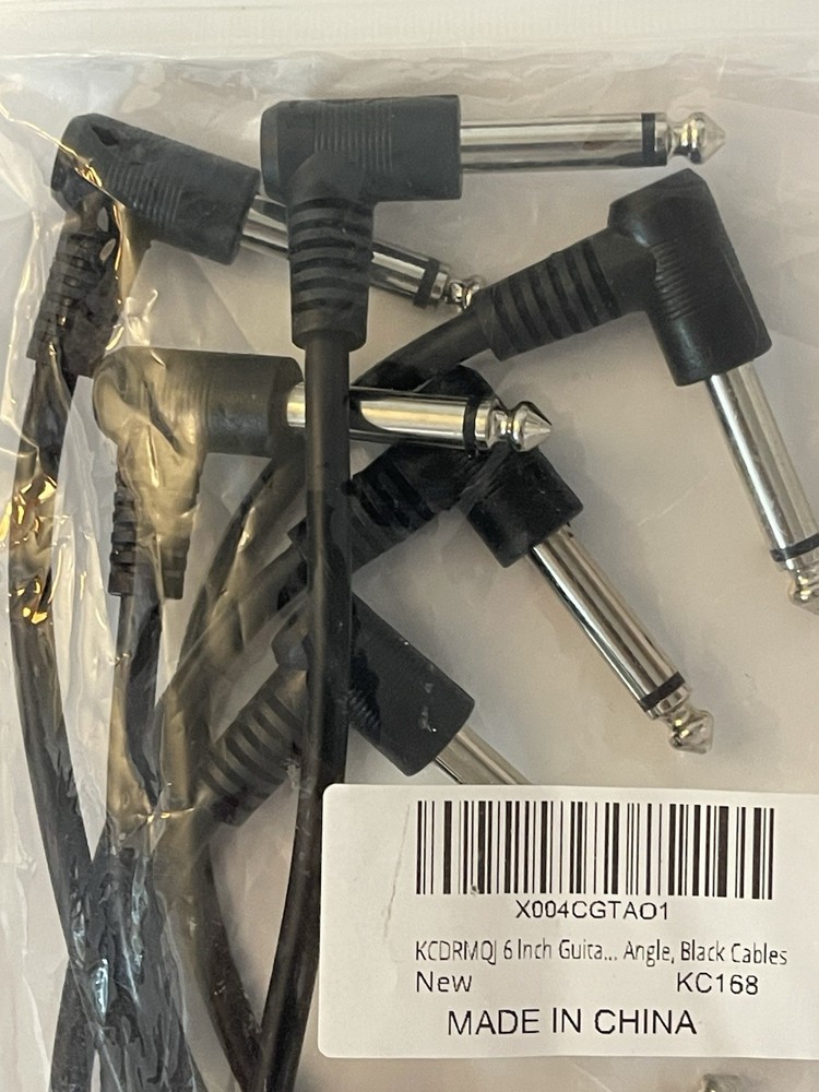 6 Pack 6 Inch Guitar Patch Cables 1/4 Inch Right Angle Guitar Patch Cord