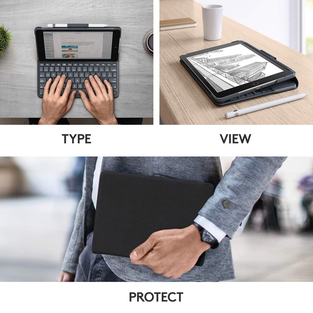 Logitech Slim Folio with Integrated Bluetooth Keyboard for iPad (5th and 6th