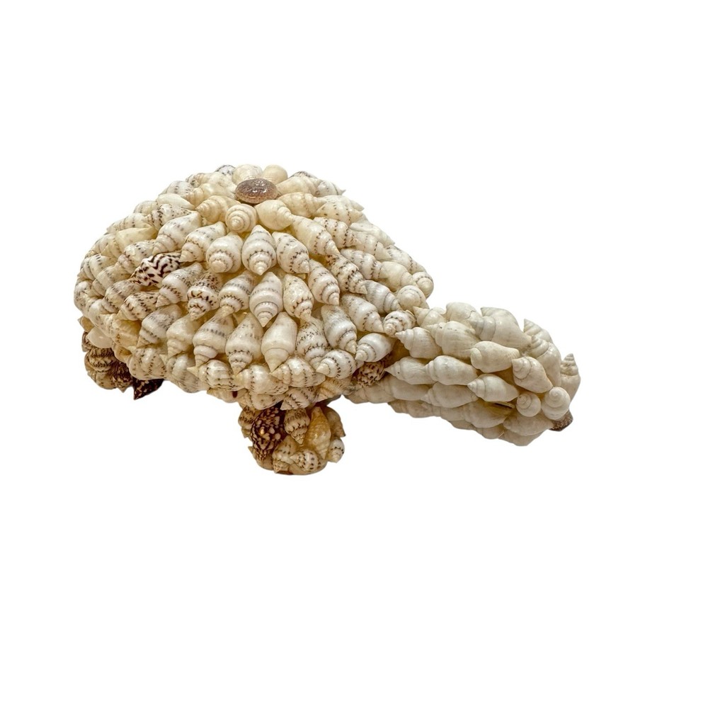 VTG Seashell Turtle Figurine Handcrafted from Assorted Shells 6” x 3.5” x 2.5”