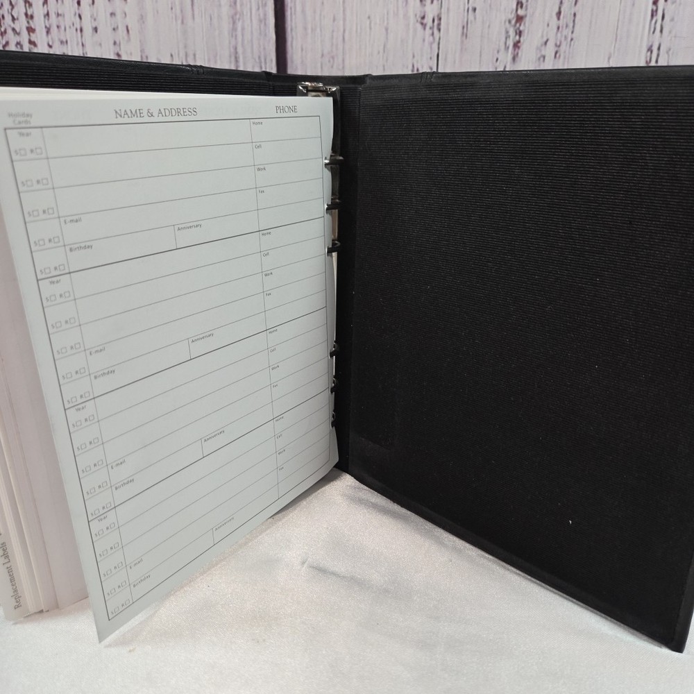 Hallmark Black Leather 6-Ring Address Book