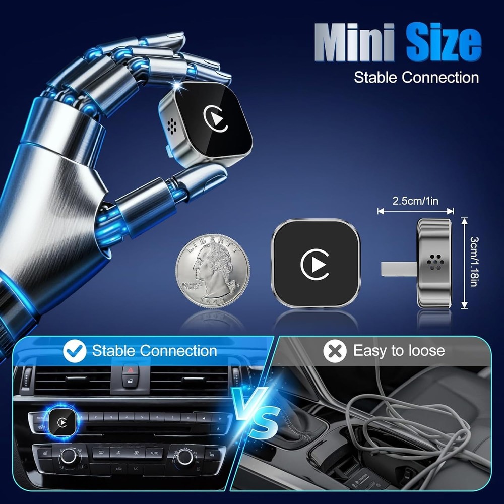 2026 Wireless Car Adapter - Universal Smart Screen Converter for CarPlay/Android