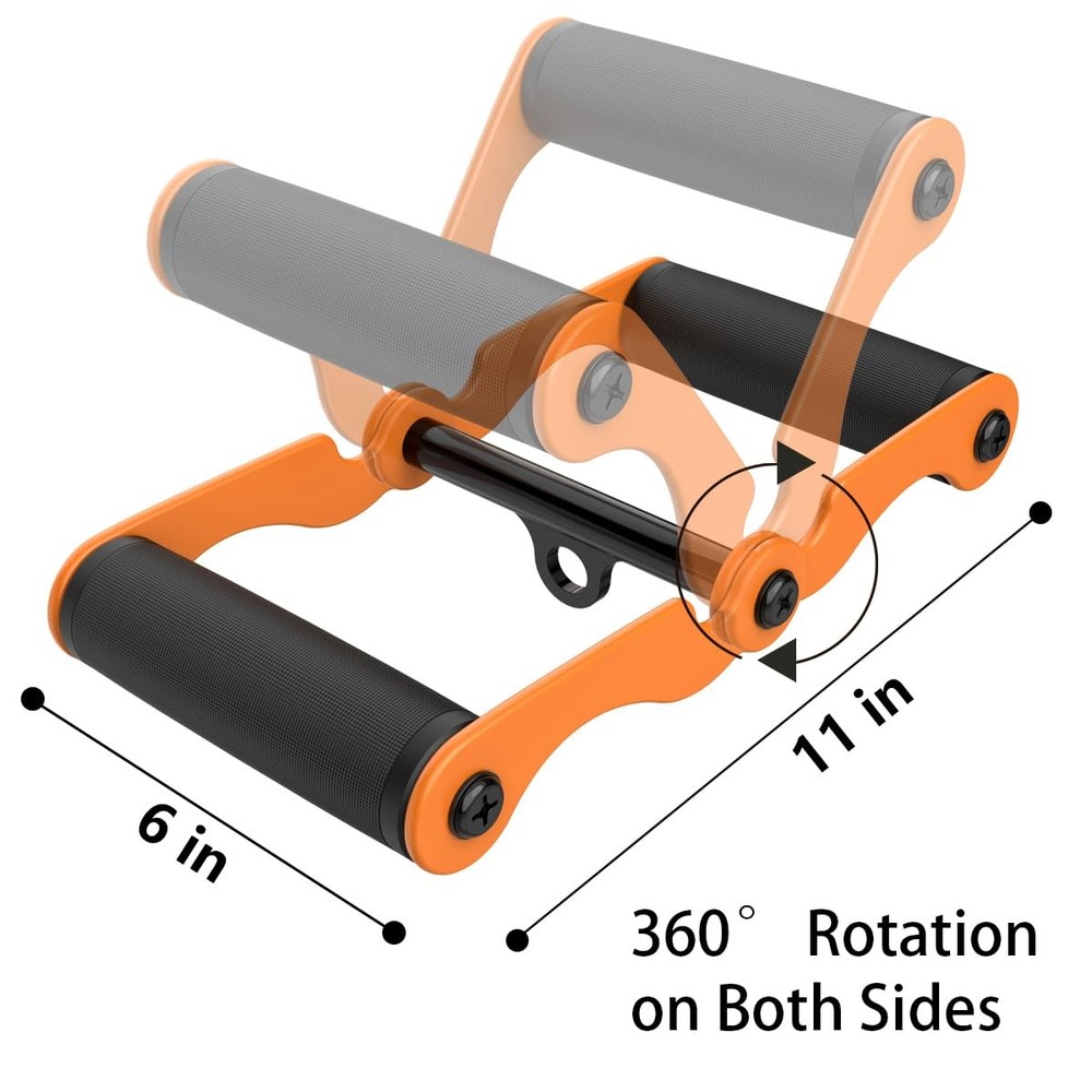 T-Bar Row Landmine Handle Attachment with Solid Double D Grips for Barbells