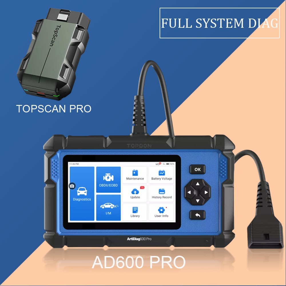 2026 TOPDON AD600 PRO FULL System Auto Diagnostic TOPSCAN PRO Car Key Programmer
