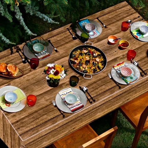 4Pcs Wood Tablecloth Rustic Table Covers, Rectangular Table Decoration Brown