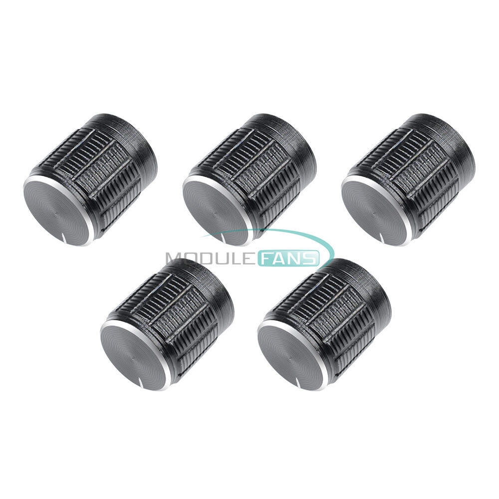 5PCS Volume Control Rotary Knobs For 6mm Dia Knurled Shaft Potentiometer M