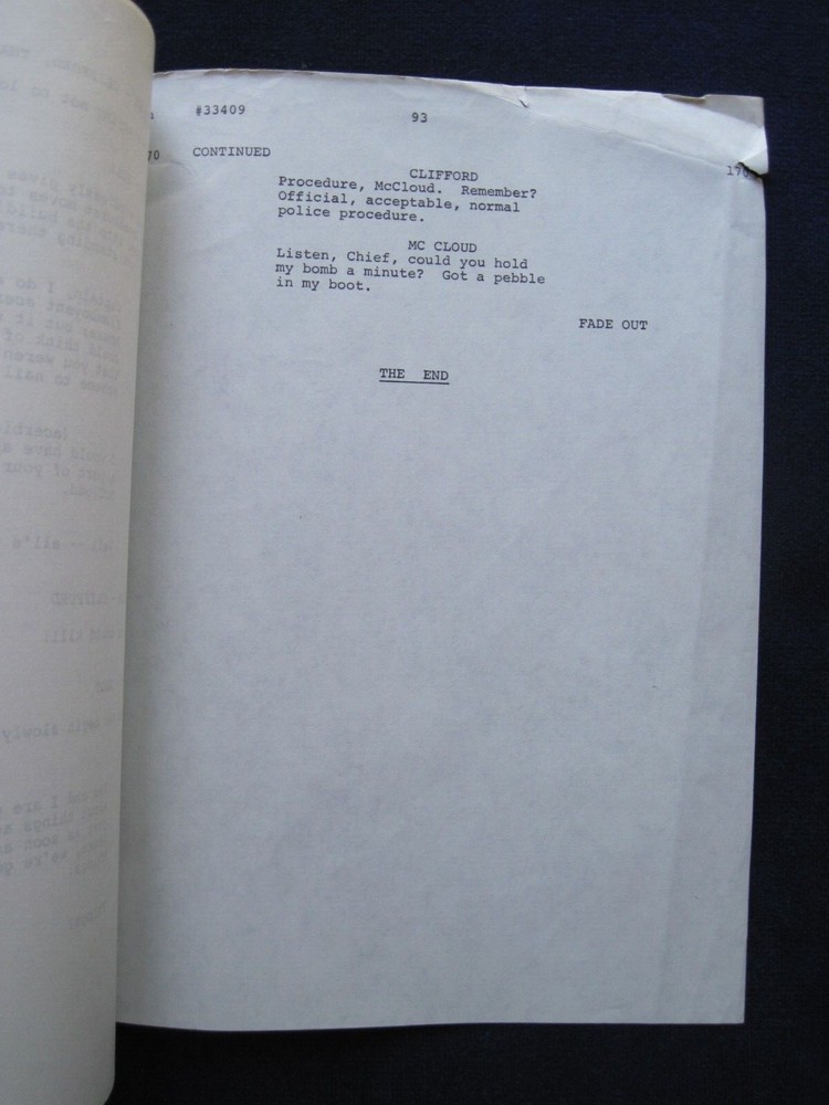 ORIGINAL TV Script MCCLOUD 'ENCOUNTER WITH ARIES' Actor JAMES MCEACHIN'S Copy