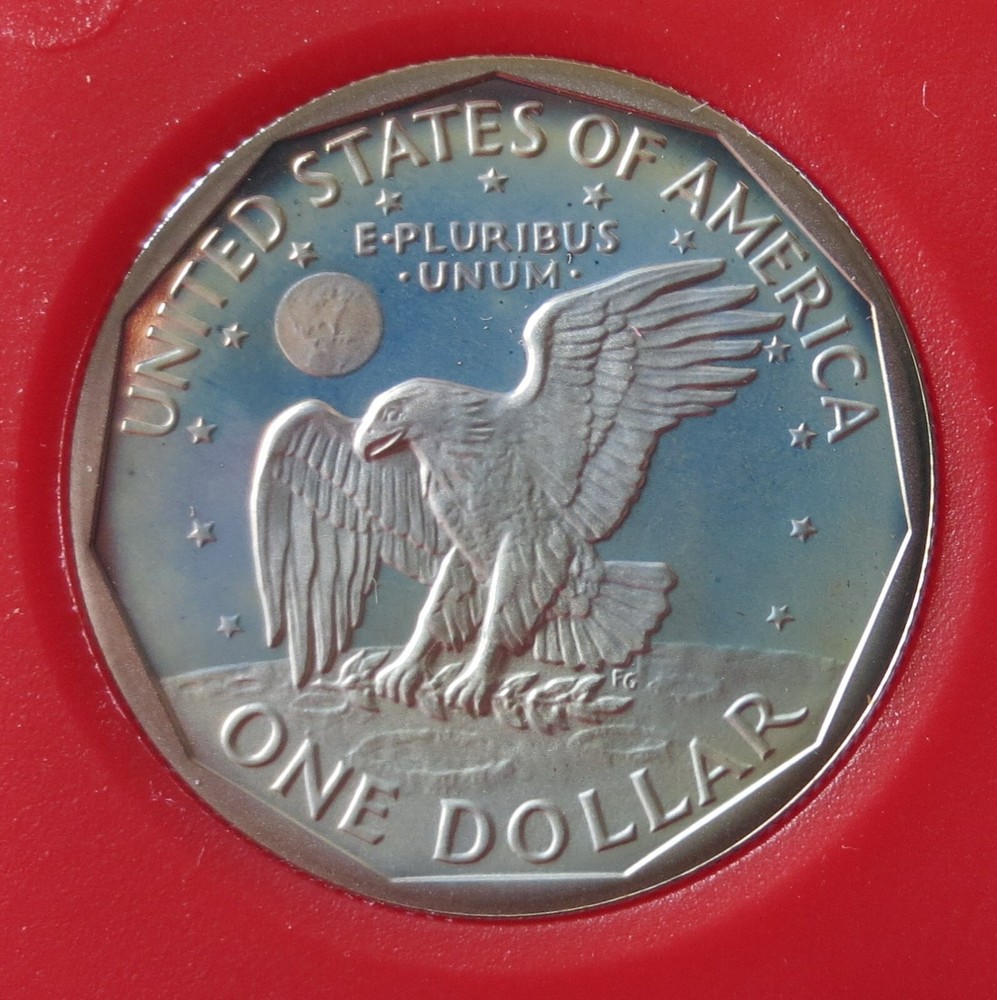 1981-S Type 2 Flat "S" Cameo Proof Susan B. Anthony dollar.