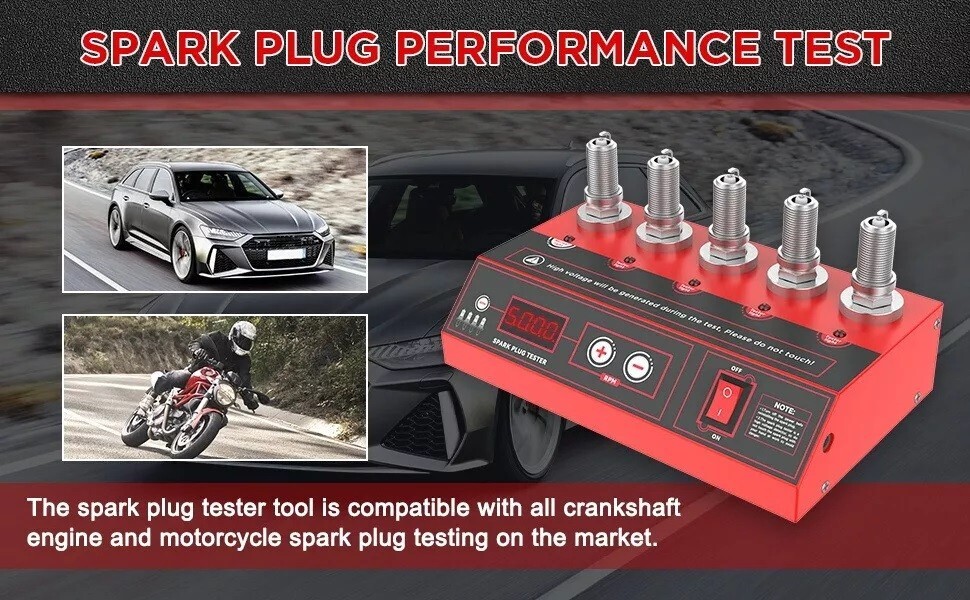 Car Spark Plug Tester Analyzer Ignition Coil Test Detect 5Socket Diagnostic Tool