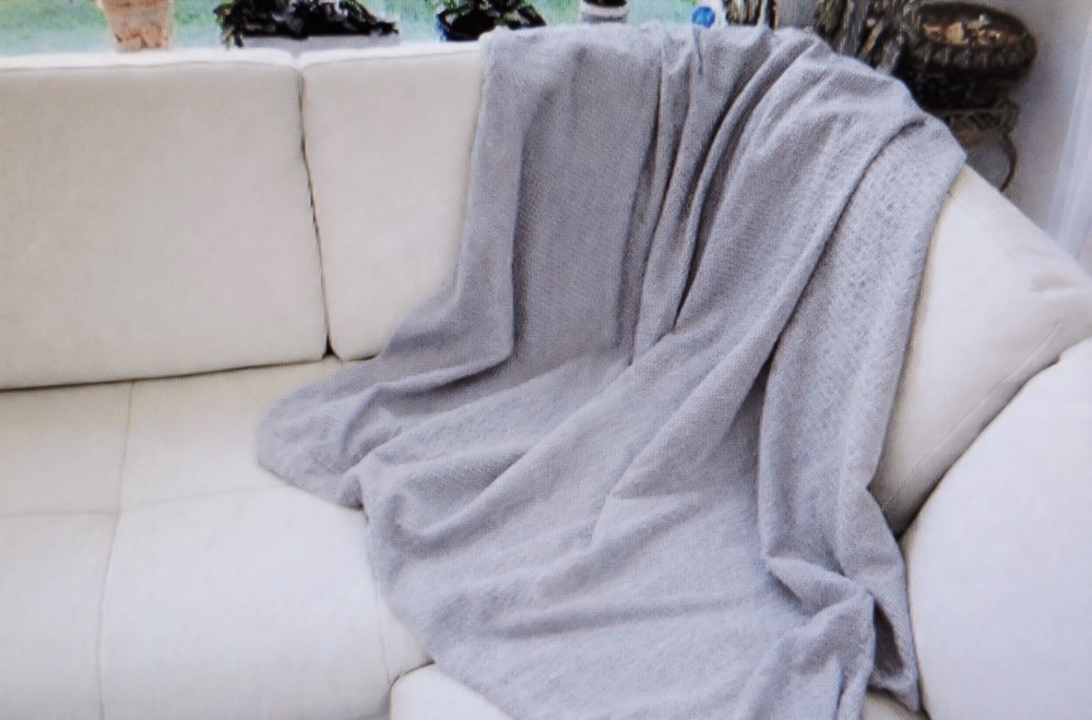 Cool Blanket - Ripple Pattern Embossing, Light Lavender Gray,  Size 64"x81"