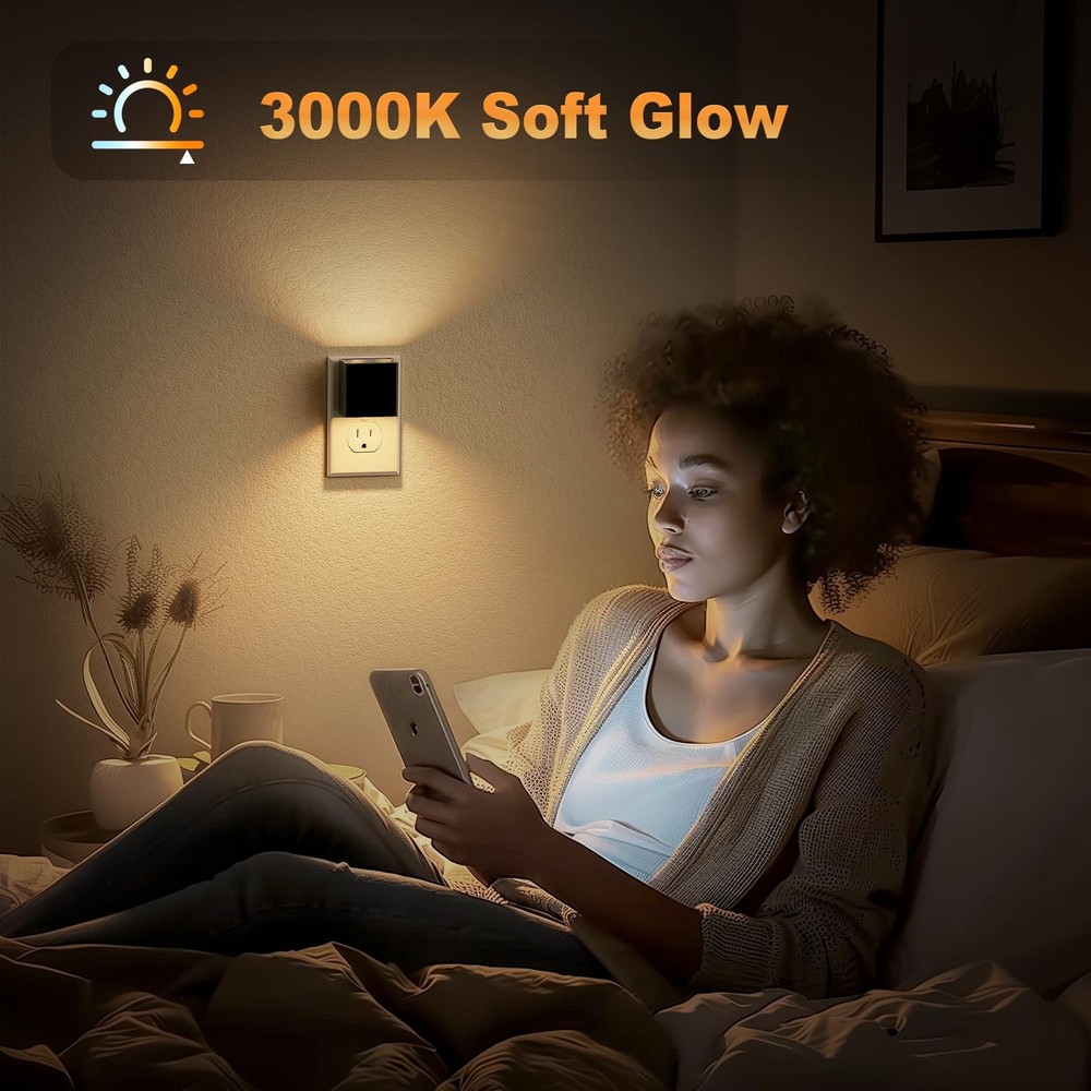 Night Light, Automatic Night Lights Plug into Wall, 2 Pack Modern Night Light...