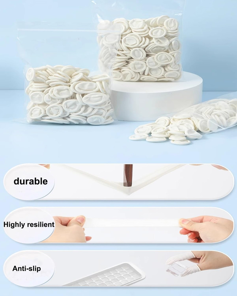 100-Pack Medium Disposable Finger Cots, Protective Thumb & Fingertip Covers