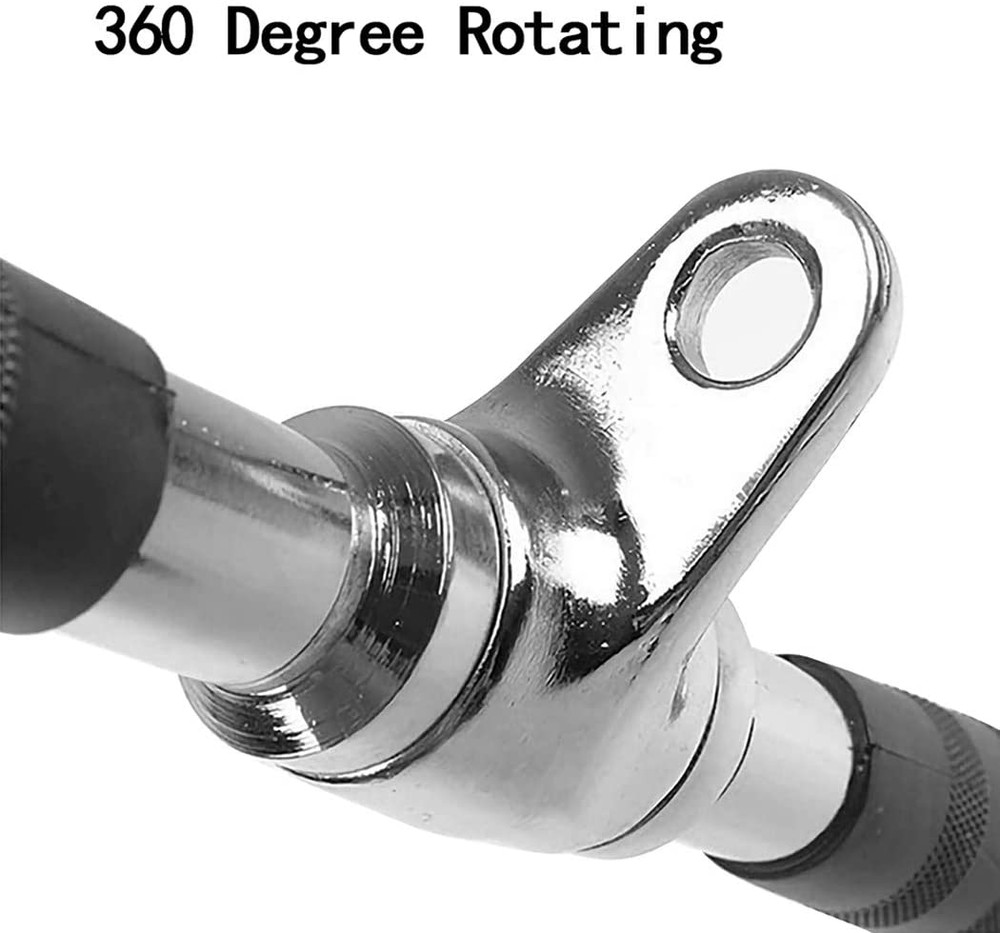 30" Lat Pulldown Bar Cable Machine Attachment w/ Rotation Rubber Grip Gym