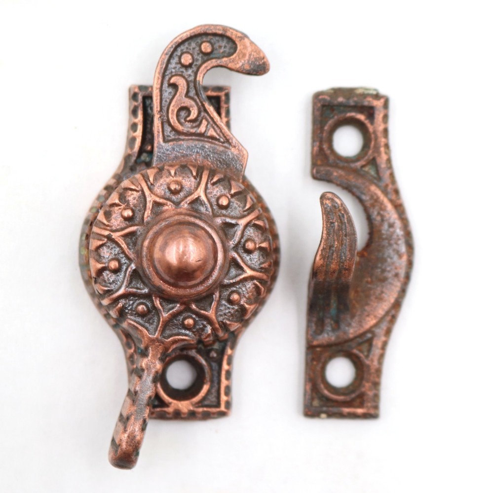 Victorian Copper Washed Cast Iron Window Sash Lock