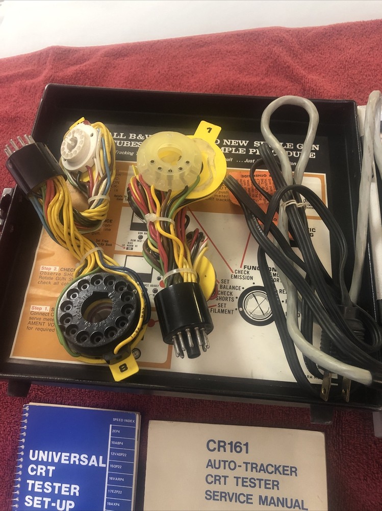 Sencore model CR-161 CRT checker with socket adaptors, working.