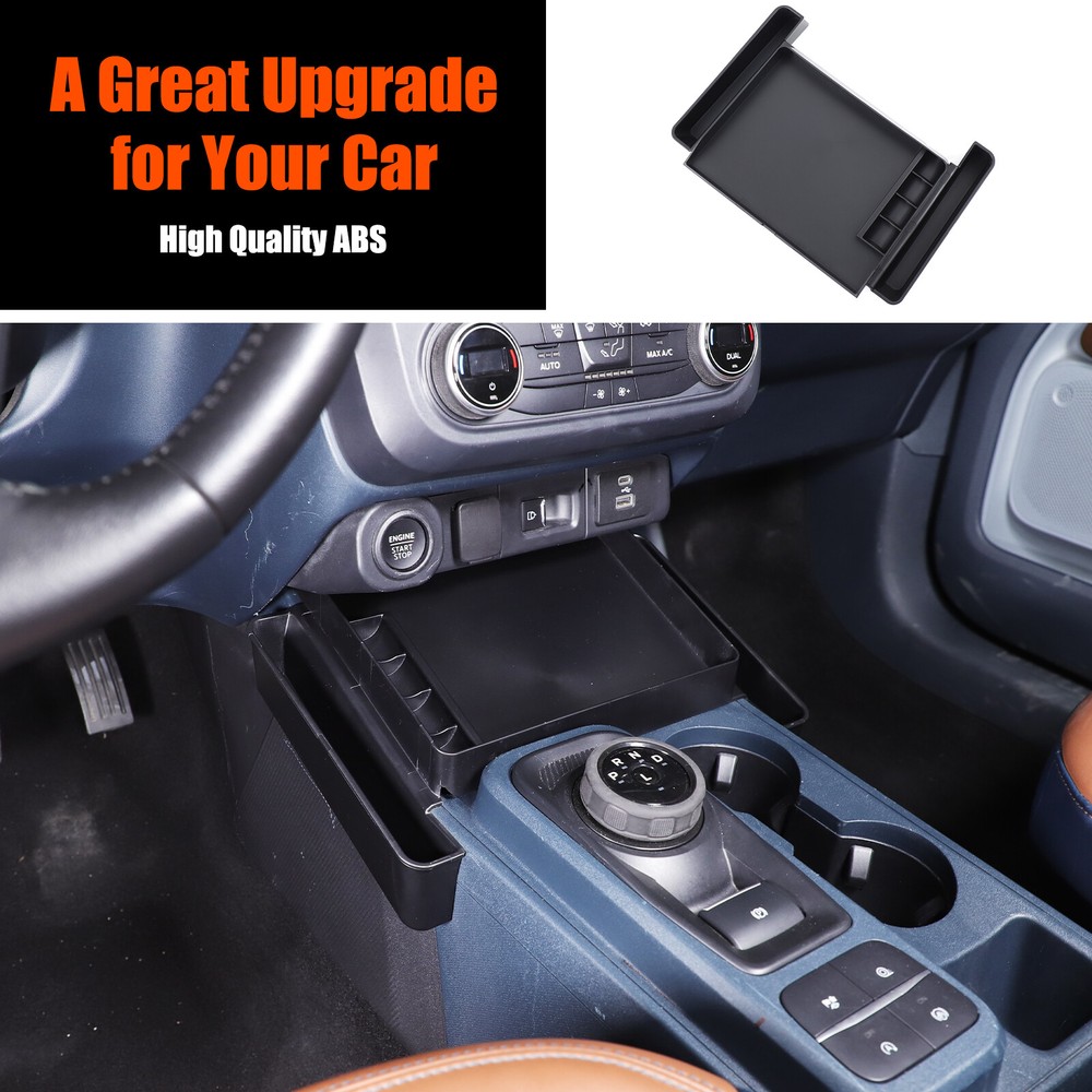 ABS Black Gear Shift Console Front Side Storage Box Tray For Ford Maverick 2022+