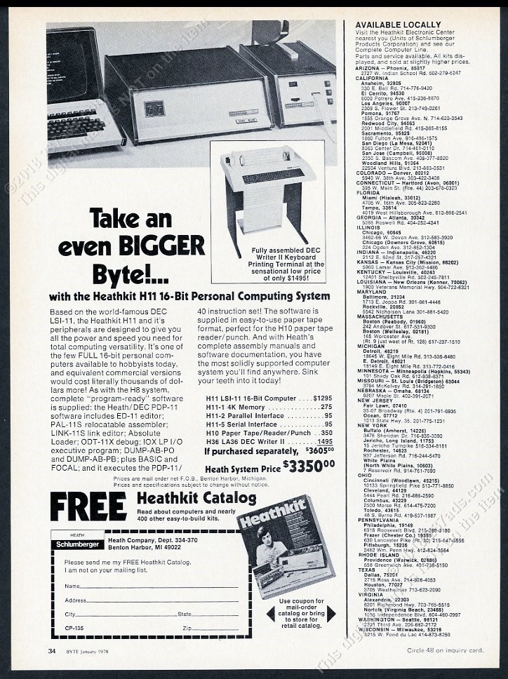 1978 Heathkit H11 computer kit computer system photo vintage print ad
