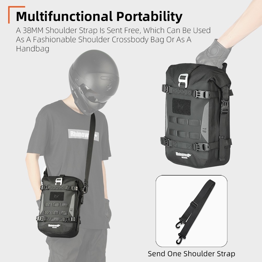 Rhinowalk Motorcycle Crash Bar Bag Waterproof 6L PESupport Board Luggage Storage