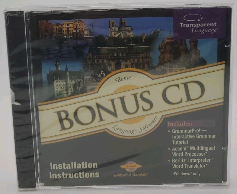 Transparent Language Bonus CD CD-Rom  Software *Brand New*