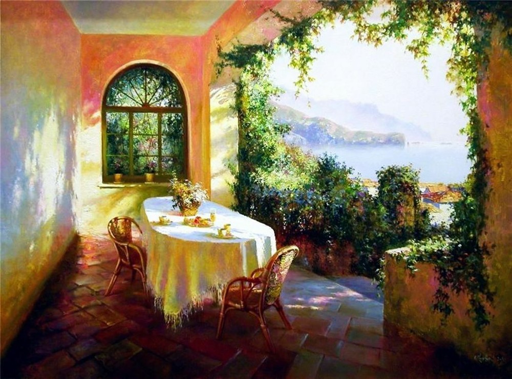 Chart Needlework DIY - Counted Cross Stitch Patterns -  Mediterranean Verand