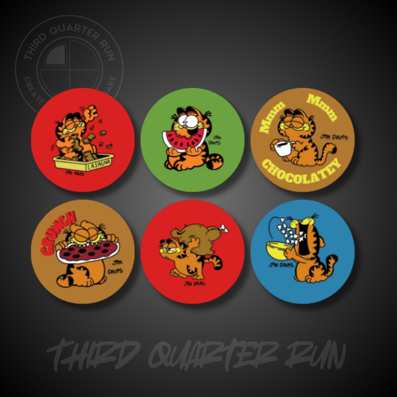 Garfield Old School Replica Button 6-Pack Comic Strip Odie Jon