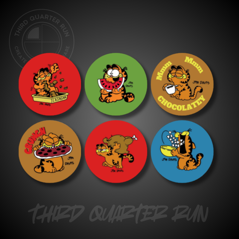 Garfield Old School Replica Button 6-Pack Comic Strip Odie Jon