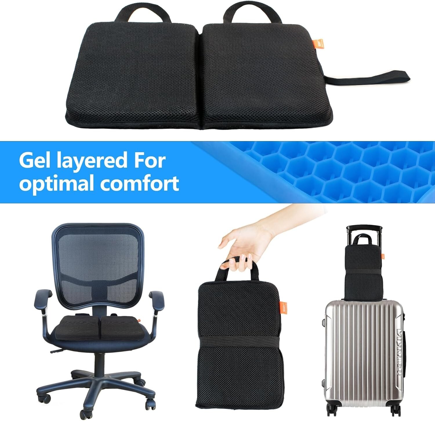 Portable Travel Seat Cushion for Airplane, Cooling Seat Cushion Sciatica Relief
