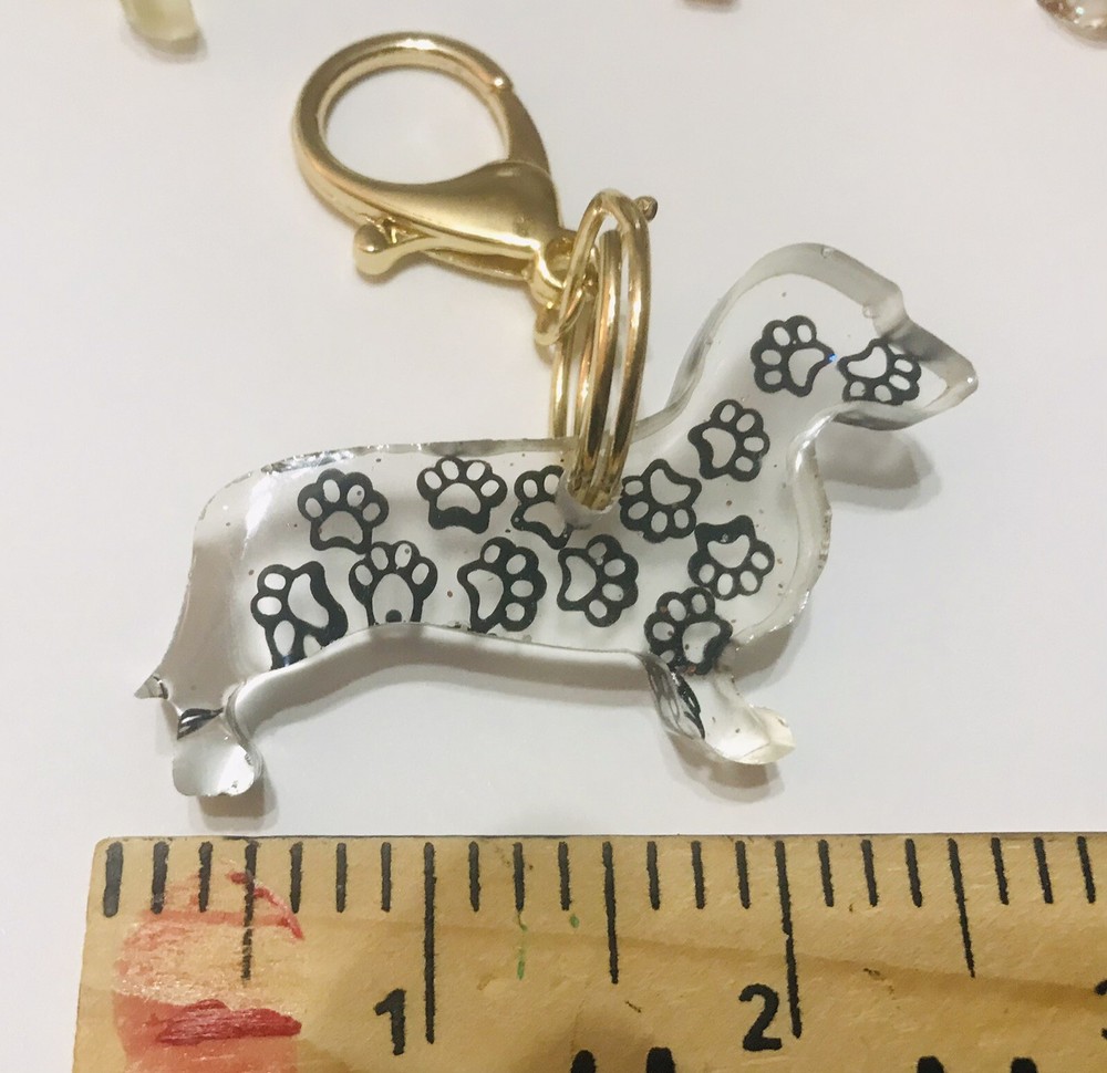 Dachshund Keychain Hand Made Resin