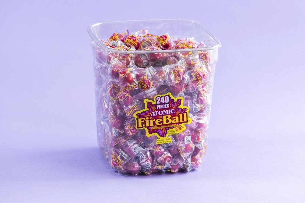 Atomic Fireballs Candy, 4.05 Pound Bulk Candy Tub