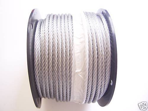 Galvanized Wire Rope Cable 3/8", 7x19: 50, 100, 150, 200, 250, 500, 1000  Ft